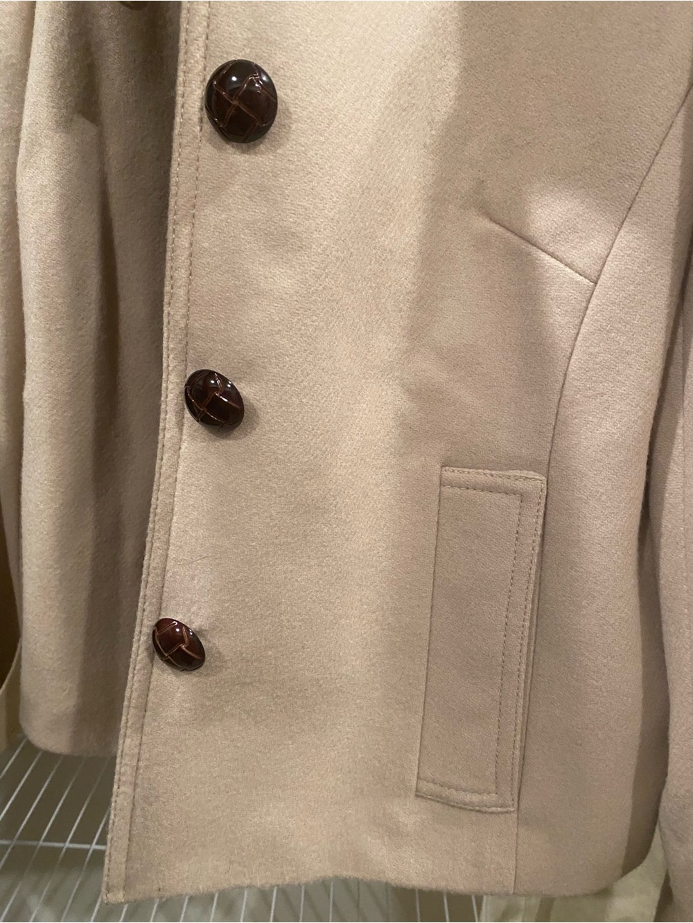 Women’s Banana Republic Beige Wool Jacket in Large with Size 10 Khaki Pant - Picture 7 of 14
